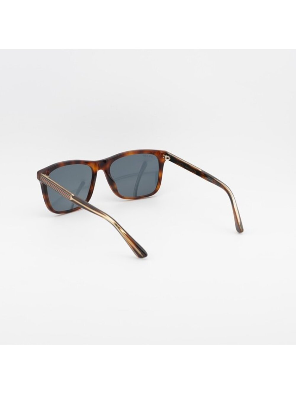 Gucci GG0381S 009 Sunglasses Havana Rectangle Frame, Blue Lenses - Picture 10 of 11